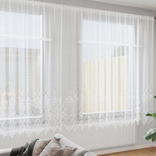 Cortină din Dantelă cu perdele Alb 750 x 240 cm Poliester