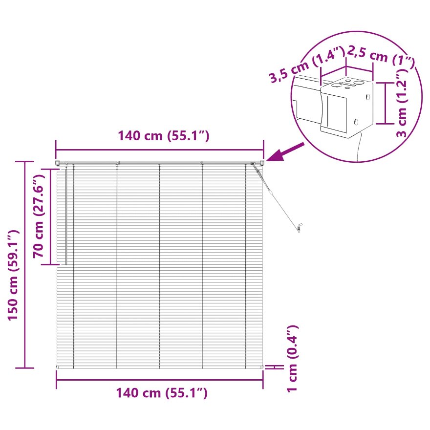 Jaluzea venetiană Maro Întunecat cu Model 150 x 140 cm PVC - imagine 7