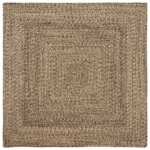 Covor Basketweave Natural și negru 160 x 160 cm Iută