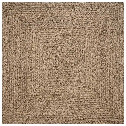 Covor Basketweave Natural și negru 200 x 200 cm Iută
