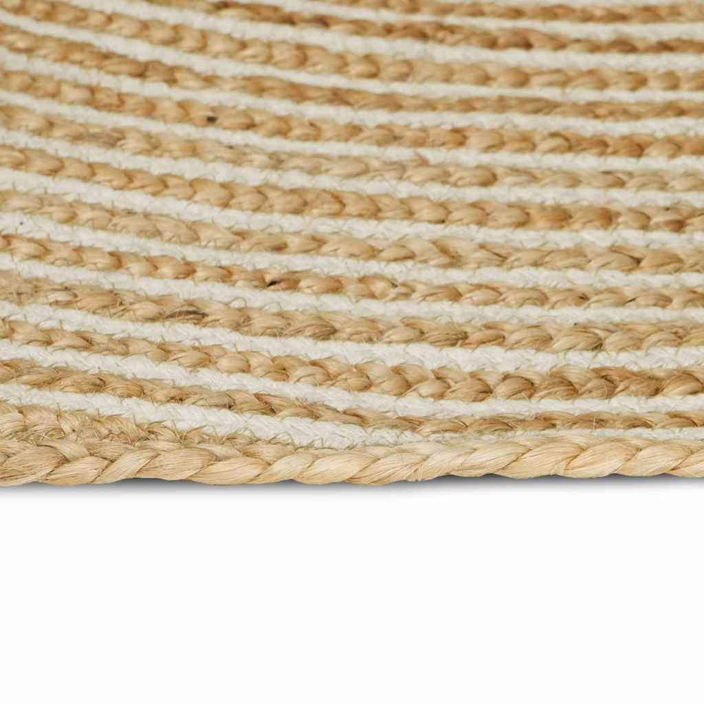 Covor Natural și Alb 60 x 250 cm Iută - imagine 2