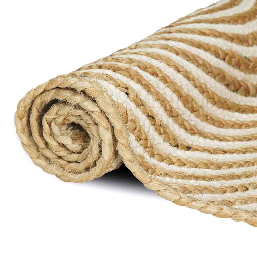 Covor Natural și Alb 60 x 250 cm Iută - imagine 3