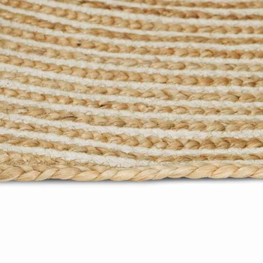 Alternative view of Covor Natural și Alb 80 x 400 cm Iută