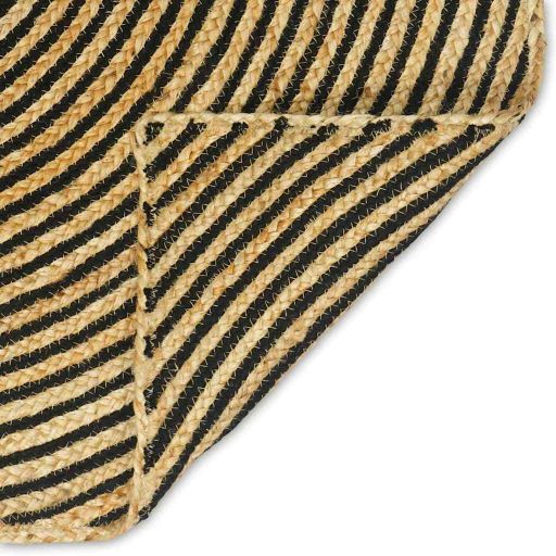 Covor Natural și Negru 240 x 340 cm Iută - imagine 6