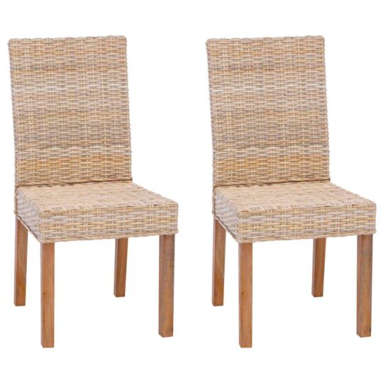 Alternative view of Scaun de sufragerie 2 pcs natural 45 x 54 x 93 cm