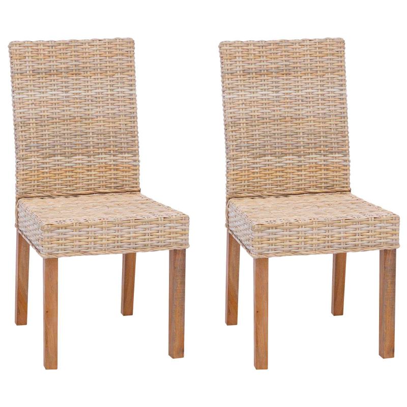 42012422 2 Scaun de sufragerie 2 pcs natural 45 x 54 x 93 cm Scaun de sufragerie 2 pcs natural 45 x 54 x 93 cm - imagine 2