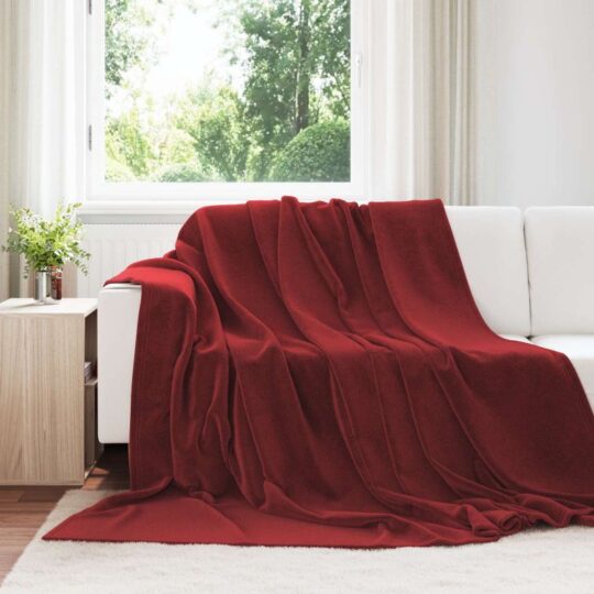 Pături de aruncat 6 pcs Roșu Bordeaux 240 x 270 cm Molton