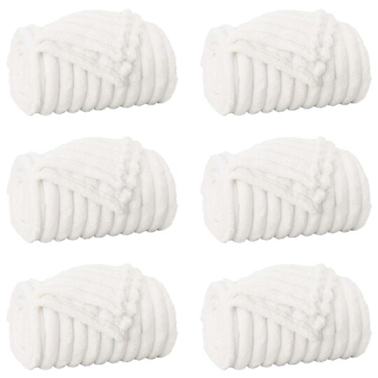 Alternative view of Pături de aruncat 6 pcs Alb 150 x 130 cm Molton