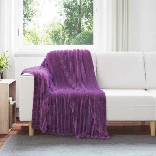 Pături de aruncat 6 pcs Violet 150 x 130 cm Molton