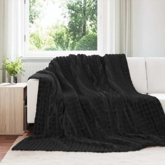 Pătura de aruncat Negru 240 x 220 cm Molton