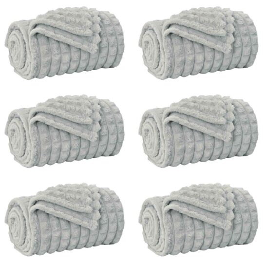 Alternative view of Pături de aruncat 6 pcs Gri 270 x 240 cm Molton