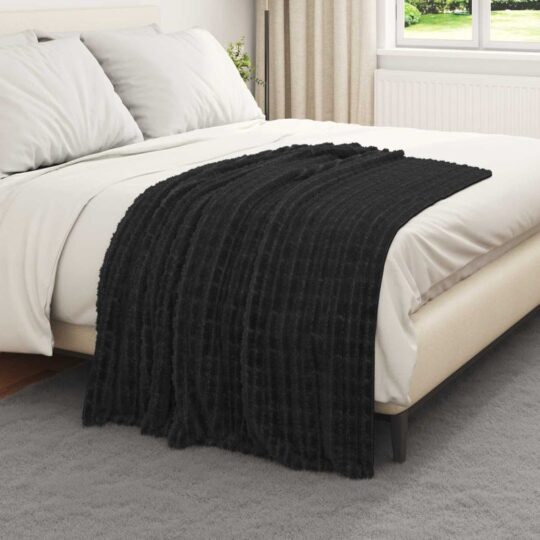 Pături de aruncat 6 pcs Negru 150 x 130 cm Molton