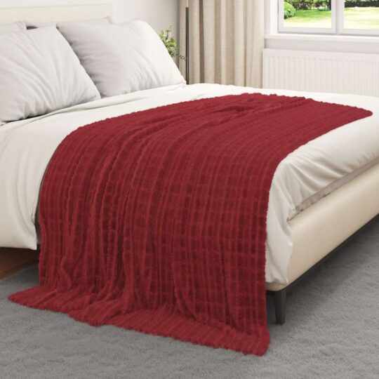 Pături de aruncat 6 pcs Roșu Bordeaux 200 x 150 cm Molton