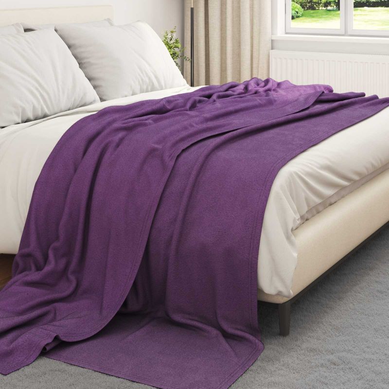Pături de aruncat 6 pcs Violet 240 x 220 cm Molton - imagine 3