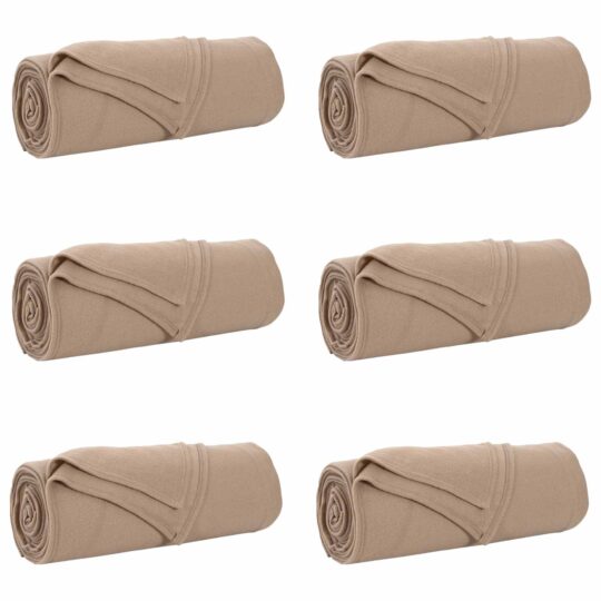 Alternative view of Pături de aruncat 6 pcs Culoare Cămilă 210 x 140 cm Molton