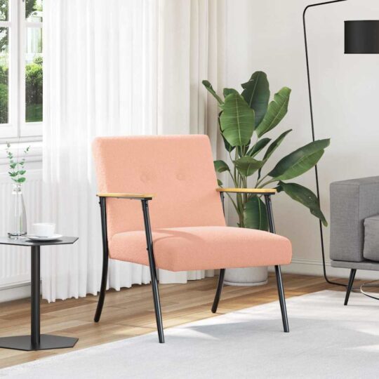 fotoliu Roz 59 x 75 x 78 cm Țesătură moale asemănătoare lânii