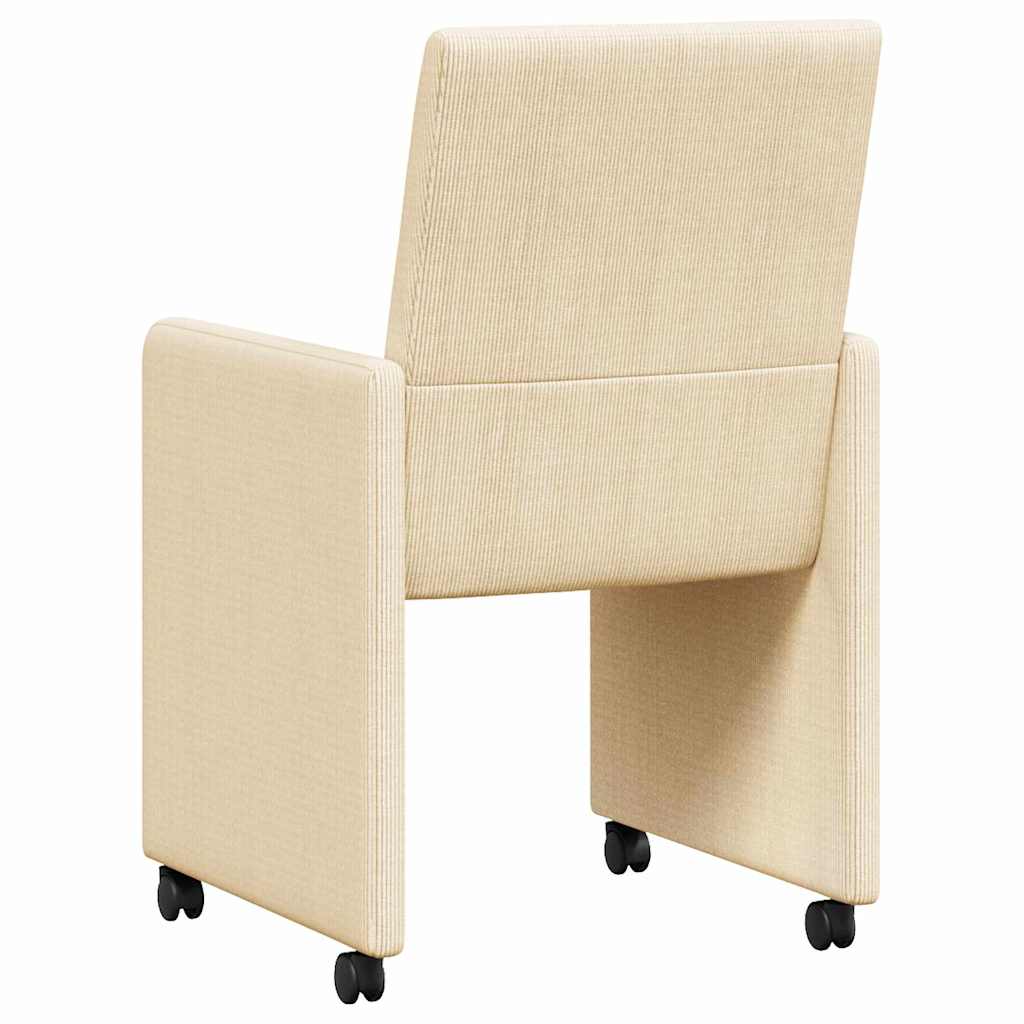 42017803 6 Scaune de dining 2 pcs Crem 57 x 66 x 94 cm Țesătură de catifea Scaune de dining 2 pcs Crem 57 x 66 x 94 cm Țesătură de catifea - imagine 6