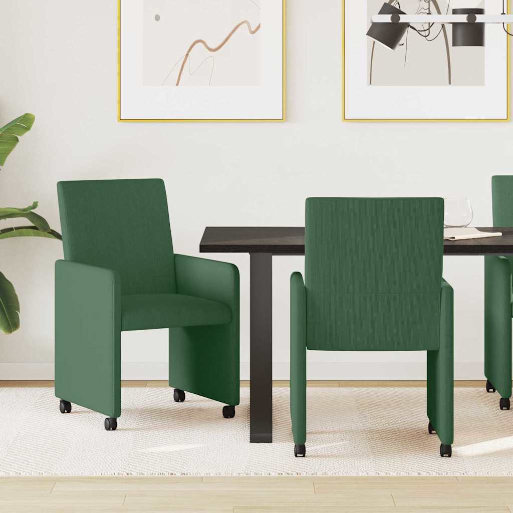 42017805 1 Scaune de dining cu roți 2 pcs Gri verde 57 x 66 x 94 cm Scaune de dining cu roți 2 pcs Gri verde 57 x 66 x 94 cm