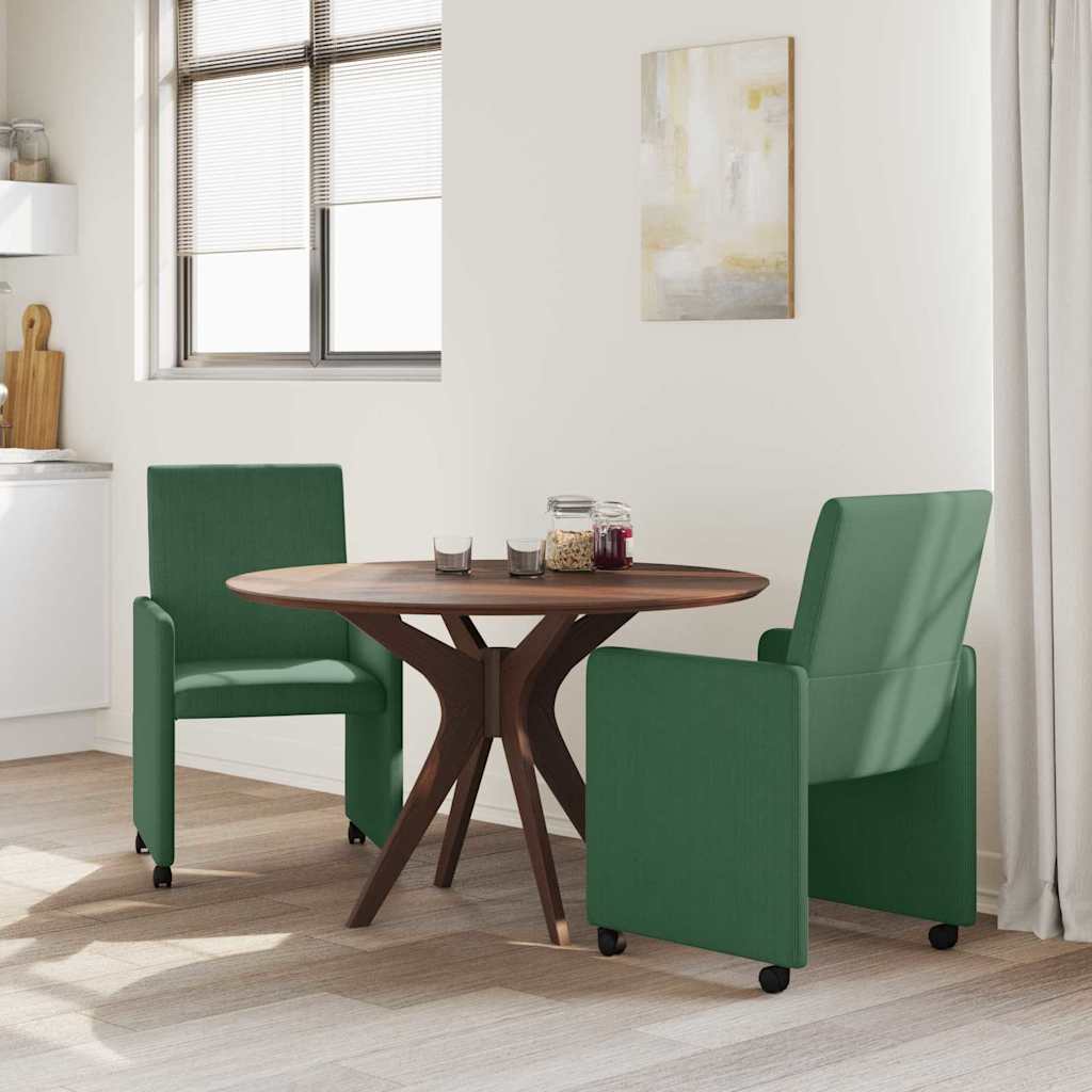 42017805 3 Scaune de dining cu roți 2 pcs Gri verde 57 x 66 x 94 cm Scaune de dining cu roți 2 pcs Gri verde 57 x 66 x 94 cm - imagine 3