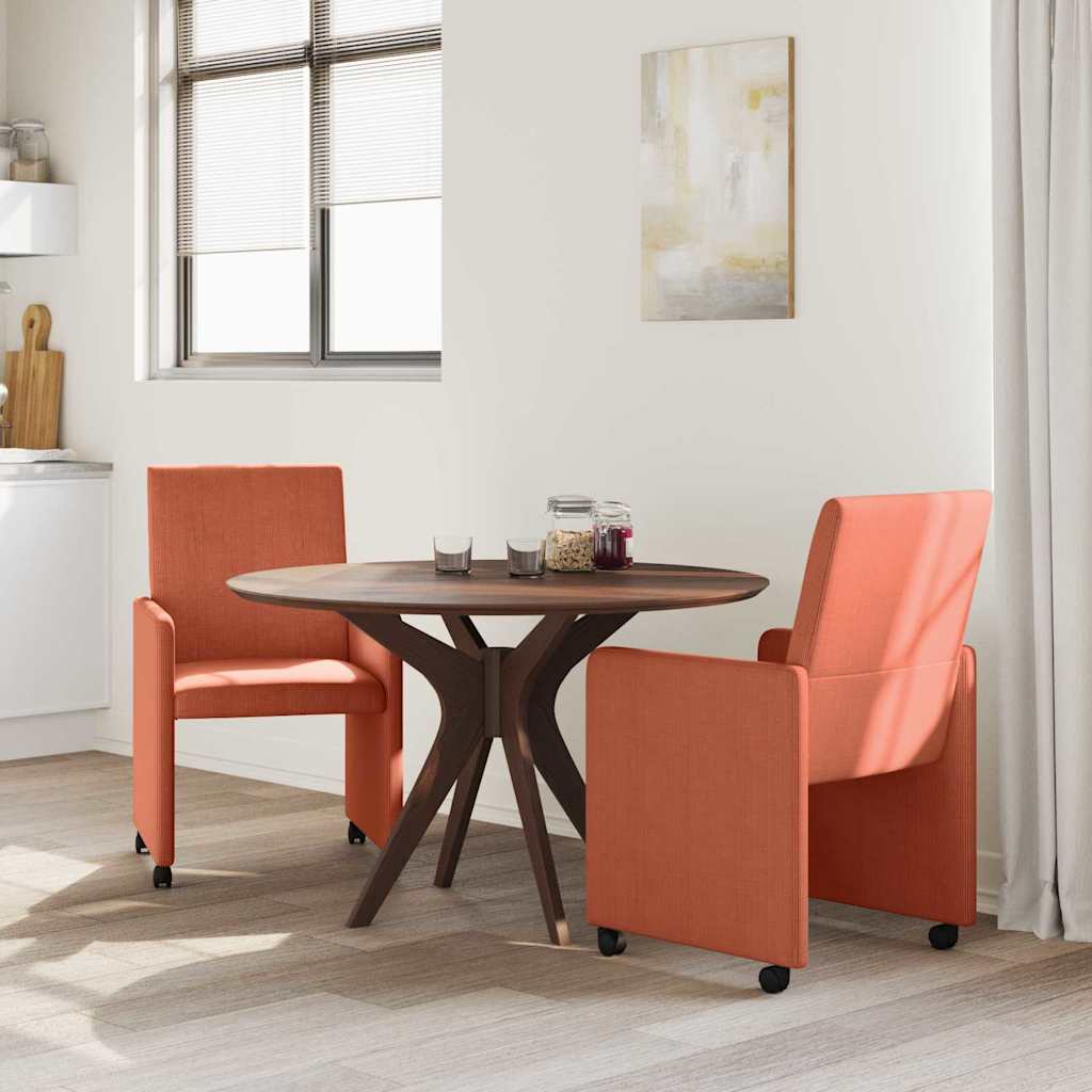 42017806 3 Scaune de dining cu roți 2 pcs Roșu portocalie 57 x 66 x 94 cm Scaune de dining cu roți 2 pcs Roșu portocalie 57 x 66 x 94 cm - imagine 3