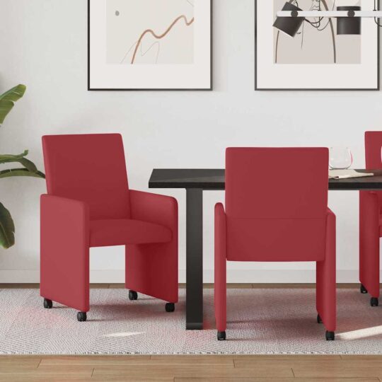 Scaune de dining 2 pcs bordo 57 x 66 x 94 cm Piele artificială