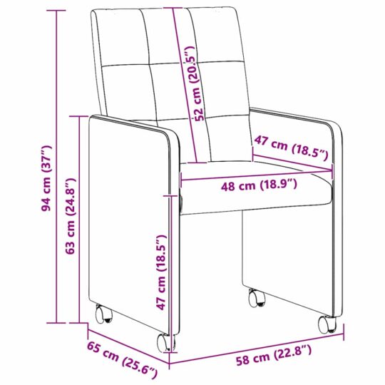 42017830 11 Scaune de dining 2 pcs Gri închis 58 x 65 x 94 cm țesătură 42017830 11