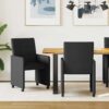 42017831 1 Scaune de dining cu roți 2 pcs Negru 58 x 65 x 94 cm țesătură 42017831 1
