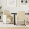 42017836 1 Scaune de dining cu roți 2 pcs Crem 58 x 65 x 94 cm țesătură 42017836 1