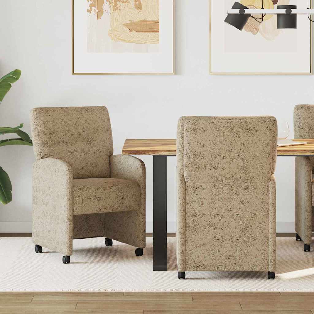 42017844 1 Scaune de dining cu roți 2 pcs Gri deschis 57 x 67 x 95 cm Scaune de dining cu roți 2 pcs Gri deschis 57 x 67 x 95 cm