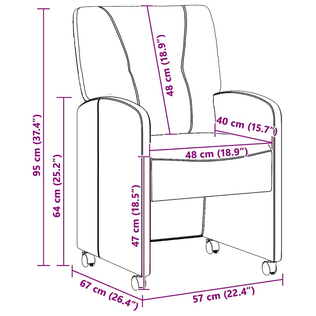 42017844 11 Scaune de dining cu roți 2 pcs Gri deschis 57 x 67 x 95 cm Scaune de dining cu roți 2 pcs Gri deschis 57 x 67 x 95 cm - imagine 11