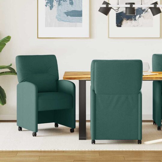 42017852 1 Home Scaune de dining 2 pcs Verde închis 57 x 67 x 95 cm țesătură