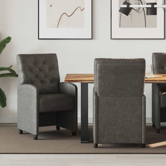 Scaune de dining 2 pcs Negru 58 x 67 x 97 cm Piele artificială