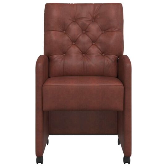 42017860 4 Scaune de dining cu roți 2 pcs Maro lucios 58 x 67 x 97 cm 42017860 4