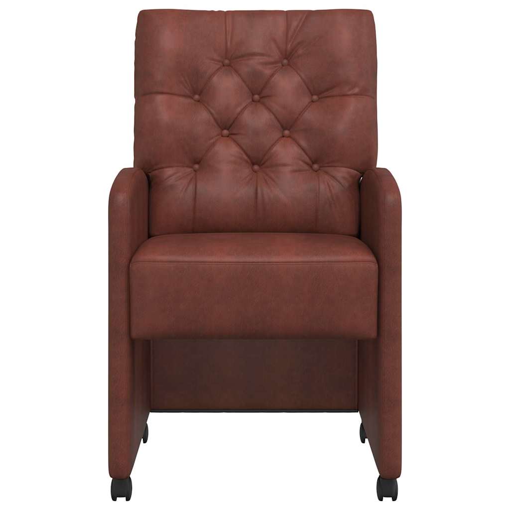 42017860 4 Scaune de dining cu roți 2 pcs Maro lucios 58 x 67 x 97 cm Scaune de dining cu roți 2 pcs Maro lucios 58 x 67 x 97 cm - imagine 4