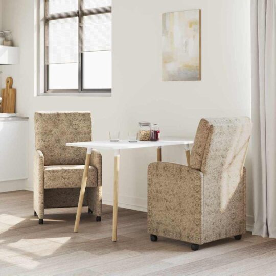 42017862 3 Scaune de dining cu roți 2 pcs Gri deschis 58 x 67 x 97 cm 42017862 3