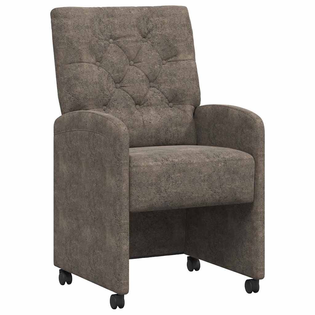 42017863 2 Scaune de dining cu roți 2 pcs Gri închis 58 x 67 x 97 cm Scaune de dining cu roți 2 pcs Gri închis 58 x 67 x 97 cm - imagine 2