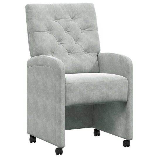 Alternative view of Scaune de dining 2 pcs Gri deschis 58 x 67 x 97 cm Catifea