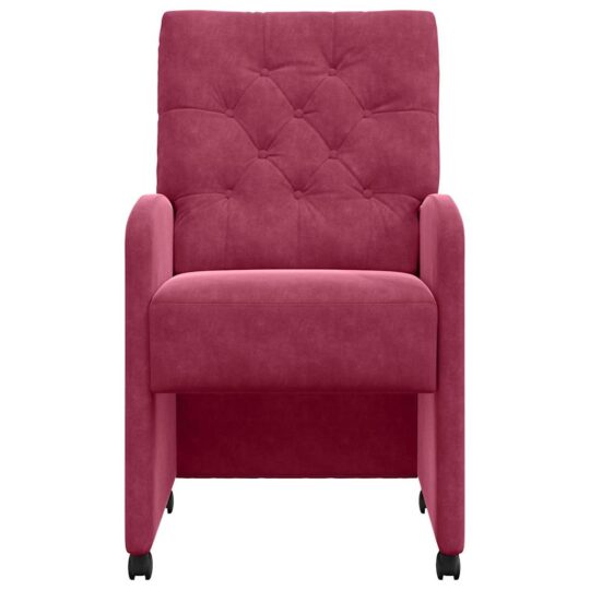 42017870 4 Scaune de dining cu roți 2 pcs bordo 58 x 67 x 97 cm Catifea 42017870 4