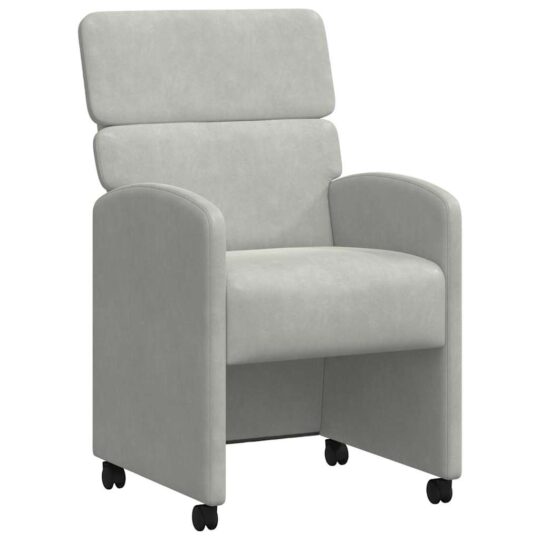 Alternative view of Scaune de dining 2 pcs Gri deschis 58 x 65 x 98 cm Catifea