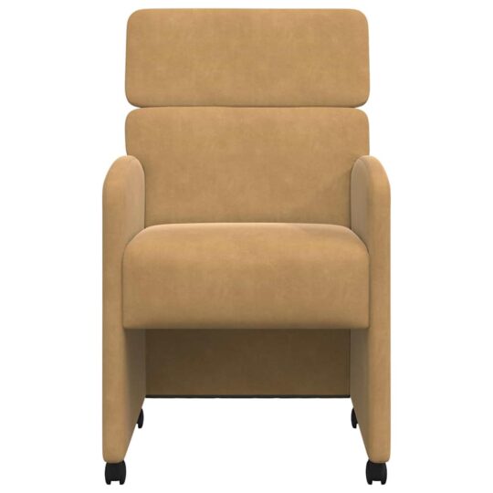 42017882 4 Scaune de dining cu roți 2 pcs Maro 58 x 65 x 98 cm Catifea 42017882 4