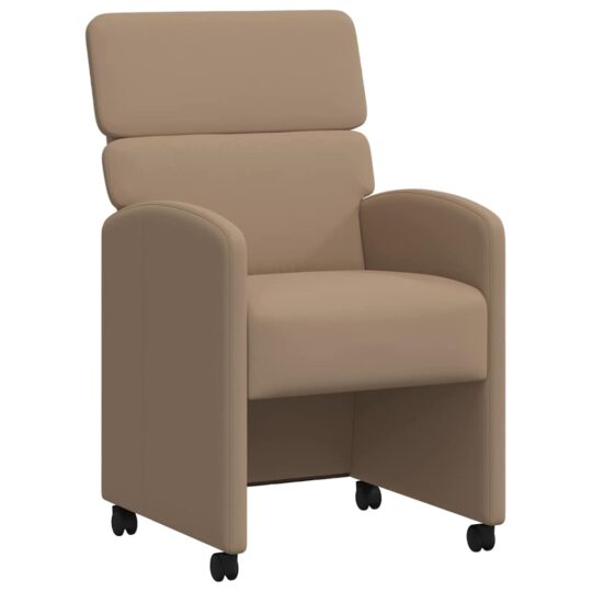 Alternative view of Scaune de dining cu roți 2 pcs Cappuccino 58 x 65 x 98 cm