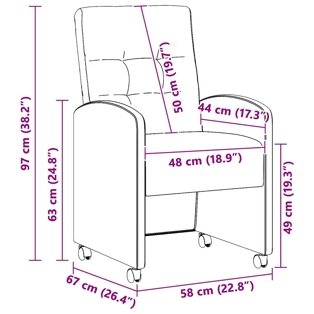 42017894 11 Scaune de dining 2 pcs Gri 57 x 67 x 98 cm Piele artificială Scaune de dining 2 pcs Gri 57 x 67 x 98 cm Piele artificială - imagine 11