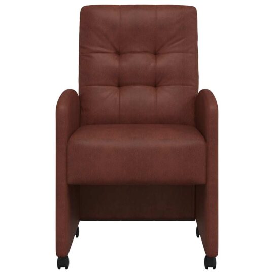 42017895 4 Scaune de dining cu roți 2 pcs Maro lucios 57 x 67 x 98 cm 42017895 4