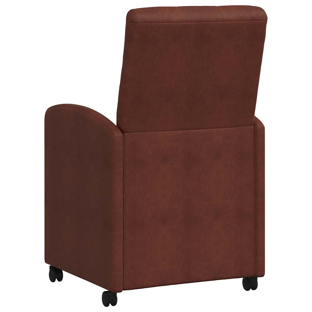 42017895 6 Scaune de dining cu roți 2 pcs Maro lucios 57 x 67 x 98 cm Scaune de dining cu roți 2 pcs Maro lucios 57 x 67 x 98 cm - imagine 6