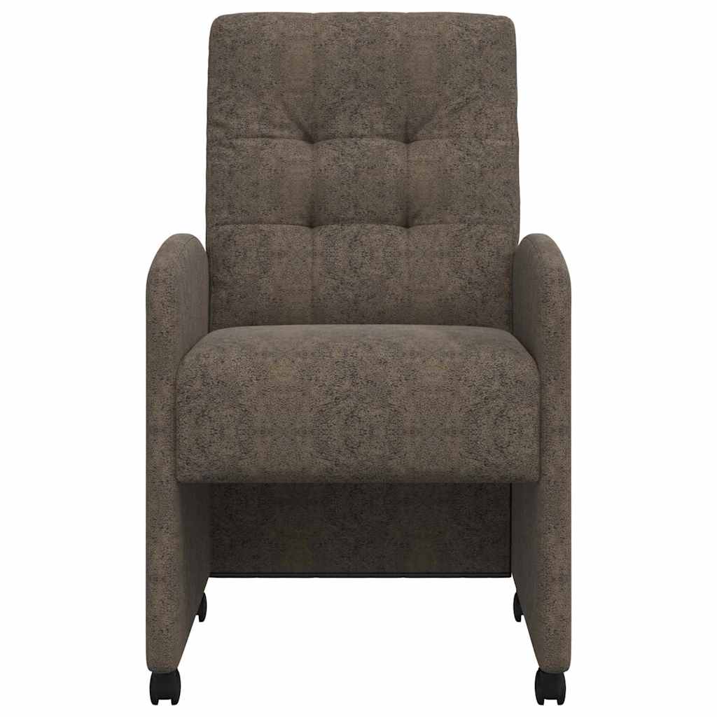 42017898 4 Scaune de dining cu roți 2 pcs Gri închis 57 x 67 x 98 cm Scaune de dining cu roți 2 pcs Gri închis 57 x 67 x 98 cm - imagine 4