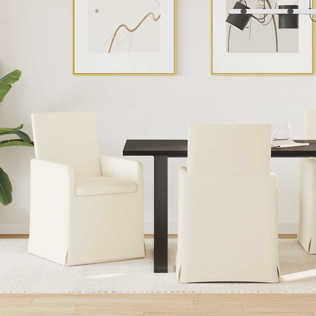 42017900 1 Scaune de dining cu roți 2 pcs Bej 57 x 67 x 95 cm in Scaune de dining cu roți 2 pcs Bej 57 x 67 x 95 cm in