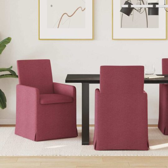 42017906 1 Home Scaune de dining 2 pcs bordo 57 x 67 x 95 cm țesătură
