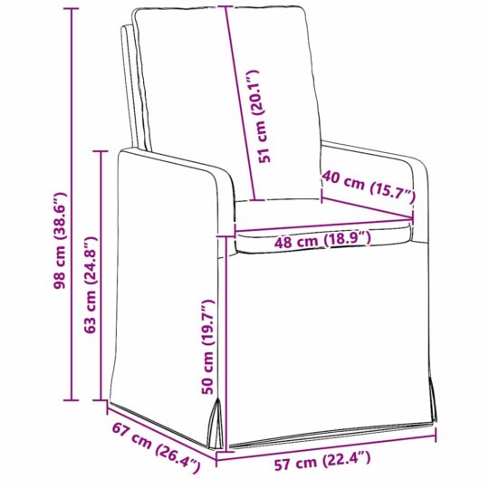 42017913 11 Scaune de dining 2 pcs Bej 57 x 67 x 98 cm in 42017913 11