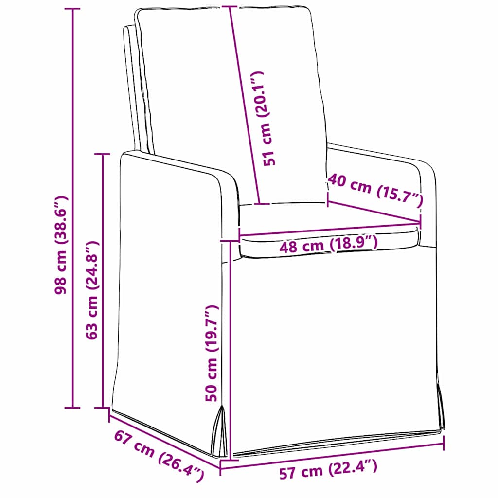 42017918 11 Scaune de dining 2 pcs Negru 57 x 67 x 98 cm țesătură Scaune de dining 2 pcs Negru 57 x 67 x 98 cm țesătură - imagine 11
