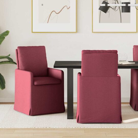 Scaune de dining 2 pcs bordo 57 x 67 x 98 cm țesătură